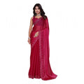 Seduva Women's Jimmy choo Embellished Bollywood Saree With Unstitched Blouse 5.5Mtr (Red)
