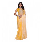 Seduva Women's Tissue Pure Silk Embellished Bollywood Saree With Unstitched Blouse 5.5Mtr (Yellow)