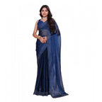 Seduva Women's Jimmy choo Embellished Bollywood Saree With Unstitched Blouse 5.5Mtr (Blue)