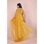 Seduva Women's Jimmy choo Embellished Bollywood Saree With Unstitched Blouse 5.5Mtr (Mustard)