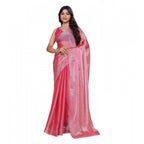 Seduva Women's Jimmy choo Embellished Bollywood Saree With Unstitched Blouse 5.5Mtr (Pink)