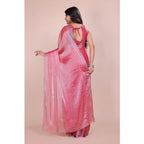 Seduva Women's Jimmy choo Embellished Bollywood Saree With Unstitched Blouse 5.5Mtr (Pink)
