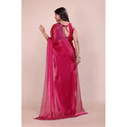 Seduva Women's Jimmy choo Embellished Bollywood Saree With Unstitched Blouse 5.5Mtr (Red)