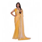 Seduva Women's Jimmy choo Embellished Bollywood Saree With Unstitched Blouse 5.5Mtr (Yellow)