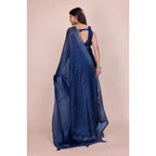 Seduva Women's Jimmy choo Embellished Bollywood Saree With Unstitched Blouse 5.5Mtr (Blue)
