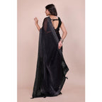 Seduva Women's Jimmy choo Embellished Bollywood Saree With Unstitched Blouse 5.5Mtr (Black)