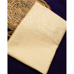 Seduva Women's Litchi silk Printed Saree With Unstitched Blouse (Gold)