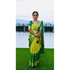 Seduva Women's Litchi silk Printed Saree With Unstitched Blouse (Light Green)