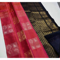 Seduva Women's Litchi silk Printed Saree With Unstitched Blouse (Red)