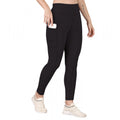 Seduva Women's Polyester Solid Ankle length High Waisted Tights (Black)