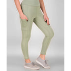 Seduva Women's Polyester Solid Ankle length High Waisted Tights (Sea Green)