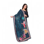 Seduva Women's chanderi silk  Printed Dupatta (Navy Blue, Length:��2 Mtr)