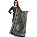 Seduva Women's chanderi silk  Printed Dupatta (Black, Length:��2 Mtr)