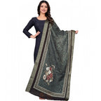 Seduva Women's chanderi silk  Printed Dupatta (Black, Length:��2 Mtr)