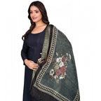 Seduva Women's chanderi silk  Printed Dupatta (Black, Length:��2 Mtr)