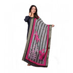 Seduva Women's chanderi silk  Printed Dupatta (Black, Length:��2 Mtr)