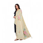 Seduva Women's chanderi silk  Printed Dupatta (Beige, Length:��2 Mtr)