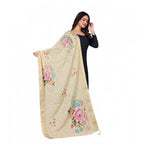 Seduva Women's chanderi silk  Printed Dupatta (Beige, Length:��2 Mtr)
