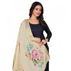 Seduva Women's chanderi silk  Printed Dupatta (Beige, Length:��2 Mtr)