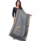 Seduva Women's chanderi silk  Printed Dupatta (Gray, Length:��2 Mtr)
