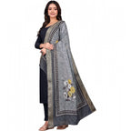Seduva Women's chanderi silk  Printed Dupatta (Gray, Length:��2 Mtr)
