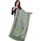 Seduva Women's chanderi silk  Printed Dupatta (Green, Length:��2 Mtr)