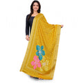 Seduva Women's chanderi silk  Printed Dupatta (Yellow, Length:��2 Mtr)