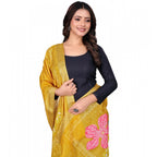Seduva Women's chanderi silk  Printed Dupatta (Yellow, Length:��2 Mtr)