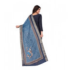 Seduva Women's chanderi silk  Printed Dupatta (Navy Blue, Length:��2 Mtr)