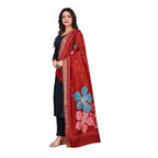 Seduva Women's chanderi silk  Printed Dupatta (Red, Length:��2 Mtr)