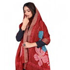 Seduva Women's chanderi silk  Printed Dupatta (Red, Length:��2 Mtr)