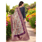 Seduva Women's chanderi silk  Printed Dupatta (Magenta, Length:��2 Mtr)