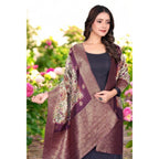 Seduva Women's chanderi silk  Printed Dupatta (Magenta, Length:��2 Mtr)