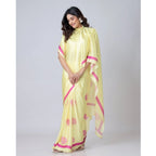 Seduva Women's Soft Crepe Silk Printed Ready To Wear Saree With Unstitched Blouse 5.5Mtr (Light Yellow)