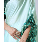 Seduva Women's Soft Crepe Silk Printed Ready To Wear Saree With Unstitched Blouse 5.5Mtr (Green)
