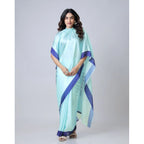 Seduva Women's Soft Crepe Silk Printed Ready To Wear Saree With Unstitched Blouse 5.5Mtr (Turquoise)