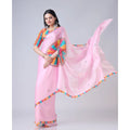 Seduva Women's Soft Crepe Silk Printed Ready To Wear Saree With Unstitched Blouse 5.5Mtr (Pink)