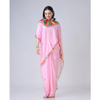 Seduva Women's Soft Crepe Silk Printed Ready To Wear Saree With Unstitched Blouse 5.5Mtr (Pink)