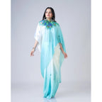 Seduva Women's Soft Crepe Silk Printed Ready To Wear Saree With Unstitched Blouse 5.5Mtr (Sky Blue)