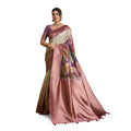 Seduva Women's Silk Printed Saree With Unstitched Blouse 5.5Mtr (Wine)