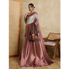 Seduva Women's Silk Printed Saree With Unstitched Blouse 5.5Mtr (Wine)