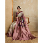 Seduva Women's Silk Printed Saree With Unstitched Blouse 5.5Mtr (Wine)