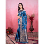 Seduva Women's Banarasi Silk Printed Saree With Unstitched Blouse 5.5Mtr (Pinch)