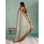 Seduva Women's Silk Blend Printed Saree With Unstitched Blouse 5.5Mtr (Green)