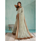 Seduva Women's Silk Blend Printed Saree With Unstitched Blouse 5.5Mtr (Green)