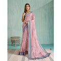 Seduva Women's Silk Blend Printed Saree With Unstitched Blouse 5.5Mtr (Pink)