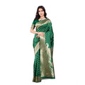 Seduva Women's Banarasi Silk Printed Saree With Unstitched Blouse 5.5Mtr (Green)