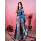 Seduva Women's Banarasi Silk Printed Saree With Unstitched Blouse 5.5Mtr (Pinch)