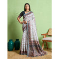 Seduva Women's Silk Blend Printed Saree With Unstitched Blouse 5.5Mtr (Grey)