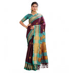 Seduva Women's Silk Blended Jaquard Woven Saree With Unstitched Blouse 5.5Mtr (Purple)